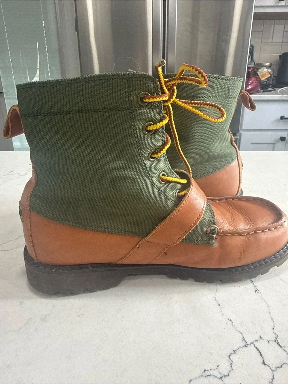 Polo Ralph Lauren Ranger Hi II Leather & Textile Lace-Up Boots Boys Size 5